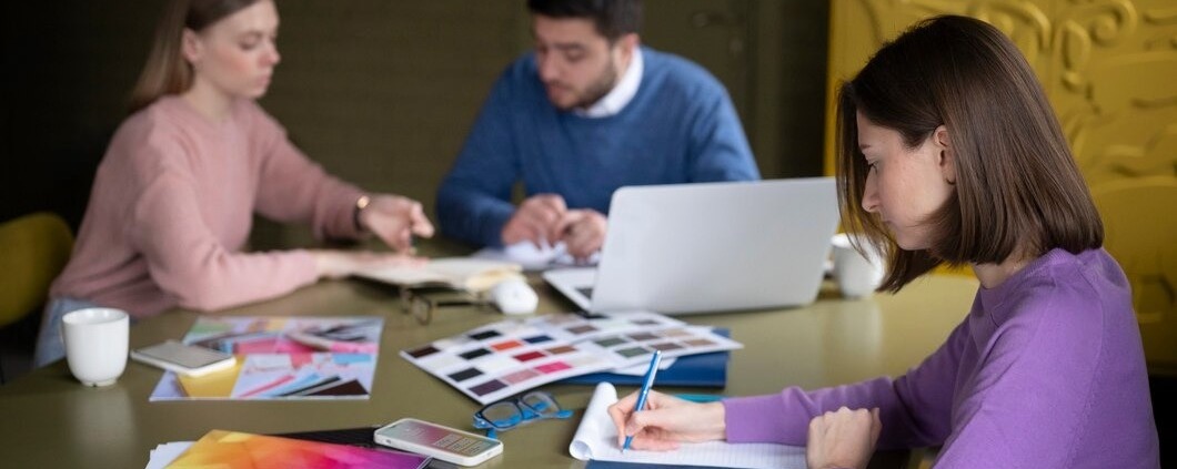 Professionals brain storming on psychology of color in branding