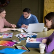 Professionals brain storming on psychology of color in branding